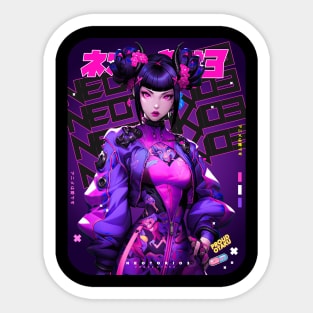 STREET FIGHTER ⬛🟪 JURI HAN - CHAOTIC NEUTRAL 🟪⬛ ANIME MANGA GAMING - FIGHTING GAME CULTURE Sticker